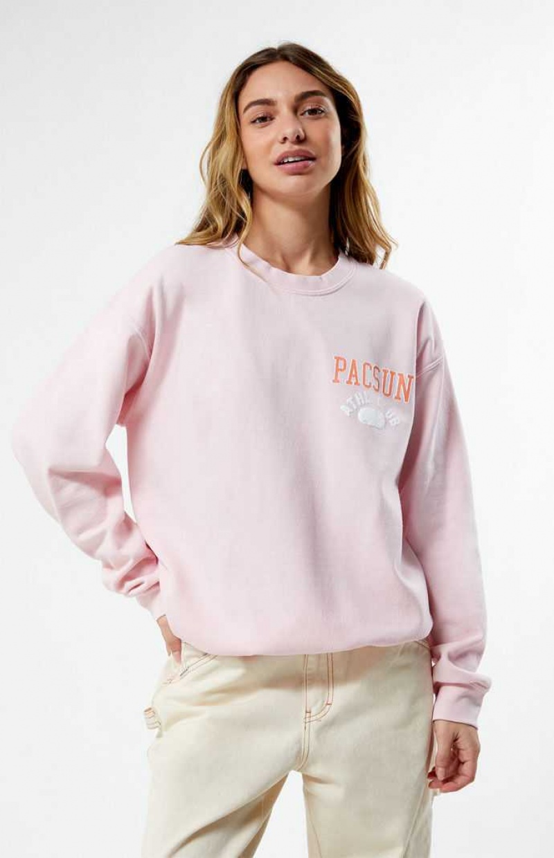 Sudaderas PacSun Atléticos Club Crew Neck Mujer Rosas Claro | TXVDY5390