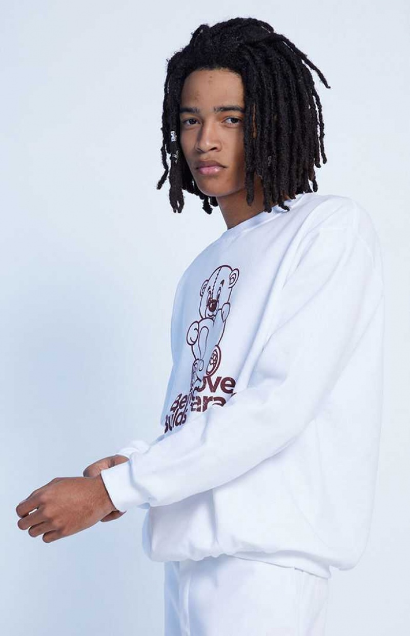 Sudaderas PacSun Being Loved Crew Neck Hombre Blancas | OLYUV8617