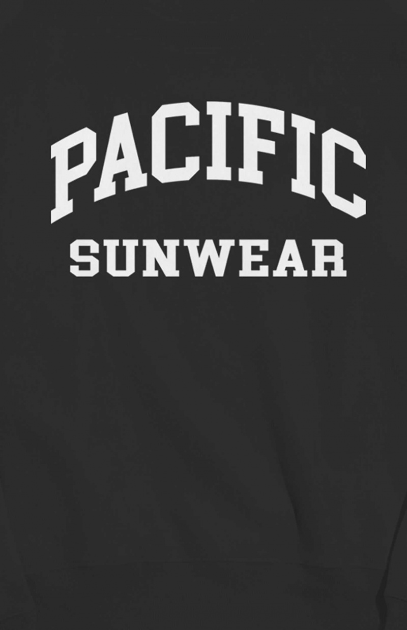 Sudaderas PacSun Black Pacific Sunwear Crew Neck Hombre Negras | ZODWV5163