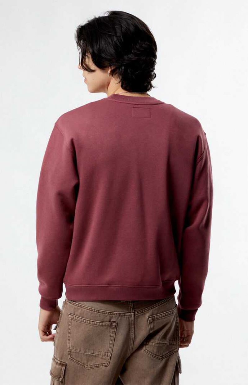 Sudaderas PacSun Brown Solid Crew Neck Hombre Marrones | KEMNY4510