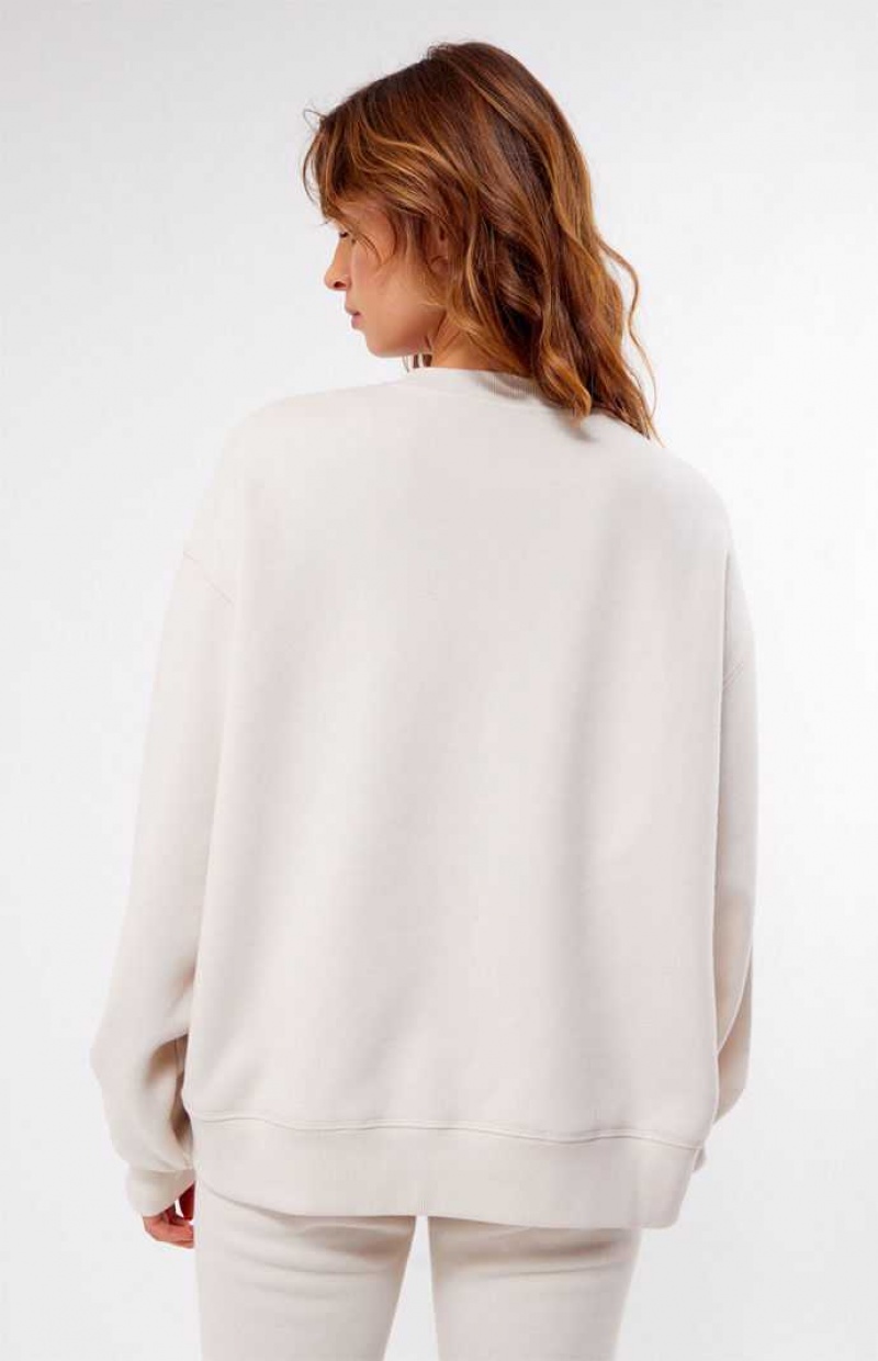 Sudaderas PacSun DTLA Crew Neck Mujer Marrones | XUBKJ4638