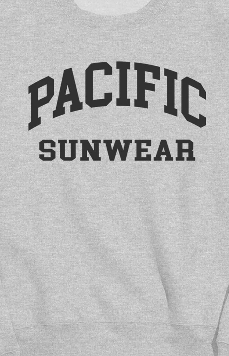 Sudaderas PacSun Heather Grey Pacific Sunwear Crew Neck Hombre Gris | PRLOA4071