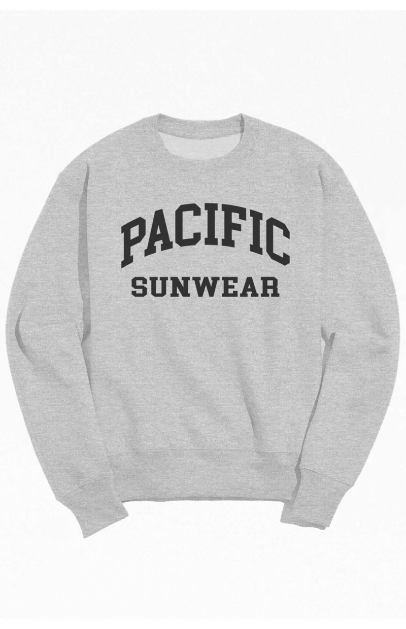 Sudaderas PacSun Heather Grey Pacific Sunwear Crew Neck Hombre Gris | PRLOA4071