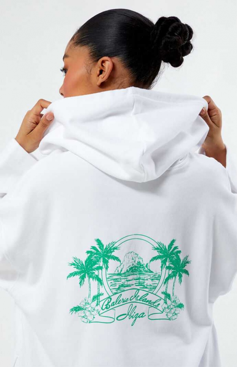 Sudaderas PacSun Islands Ibiza Oversized Mujer Blancas | WTKHC7215