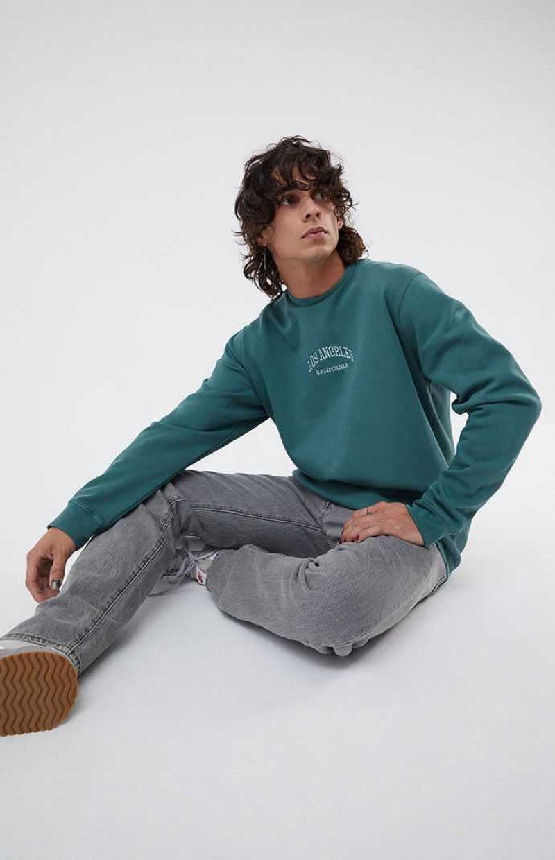 Sudaderas PacSun LA Embroidery Crew Neck Hombre JASPER | QLISX2548