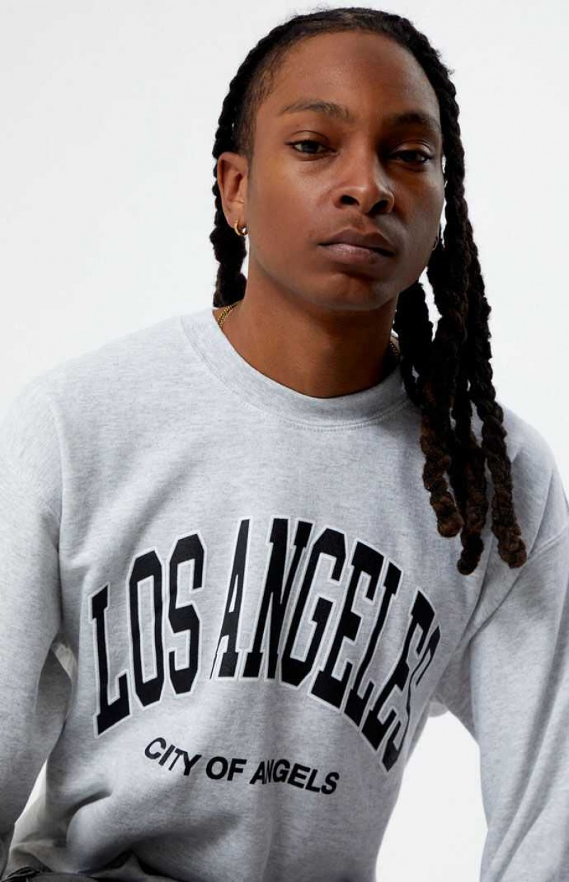 Sudaderas PacSun Los Angeles College Crew Neck Hombre Gris | HBPKY1694