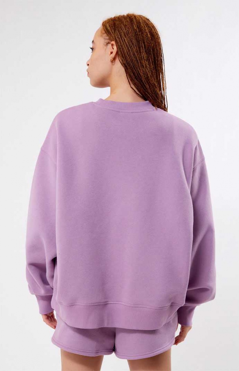 Sudaderas PacSun Pac 1980 Eyelet Crew Neck Mujer Lavanda | HFUQM1634