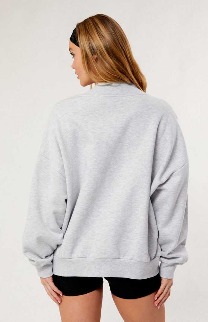 Sudaderas PacSun Pacific Sunwear Athletics V-Neck Mujer Gris | NFSLD2451