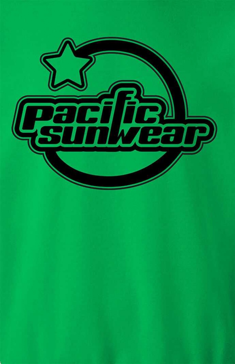 Sudaderas PacSun Pacific Sunwear Black Star Crew Neck Hombre Verde | BXWDK5920