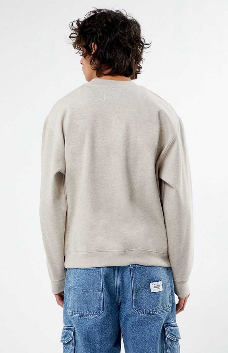 Sudaderas PacSun Pacific Sunwear Chenille Crew Neck Hombre Gris | WCPTV3524