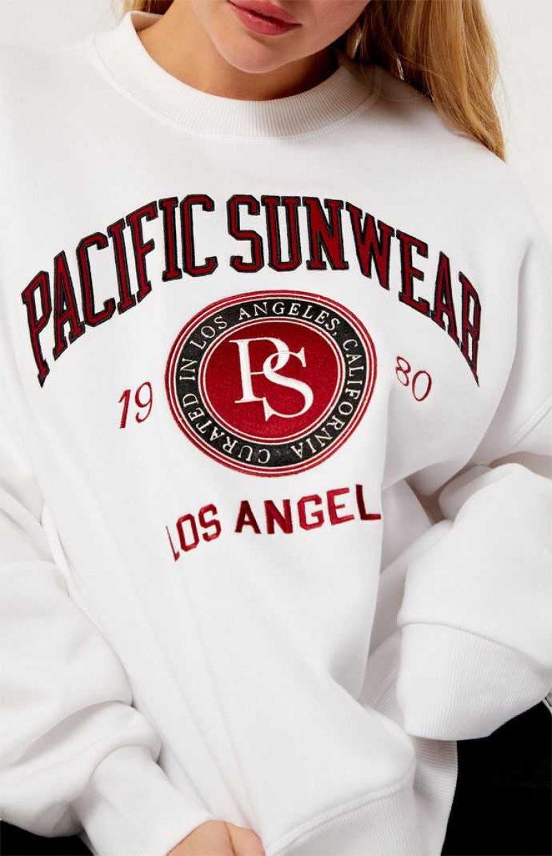 Sudaderas PacSun Pacific Sunwear Curated Crew Neck Mujer Blancas | VAFER8137