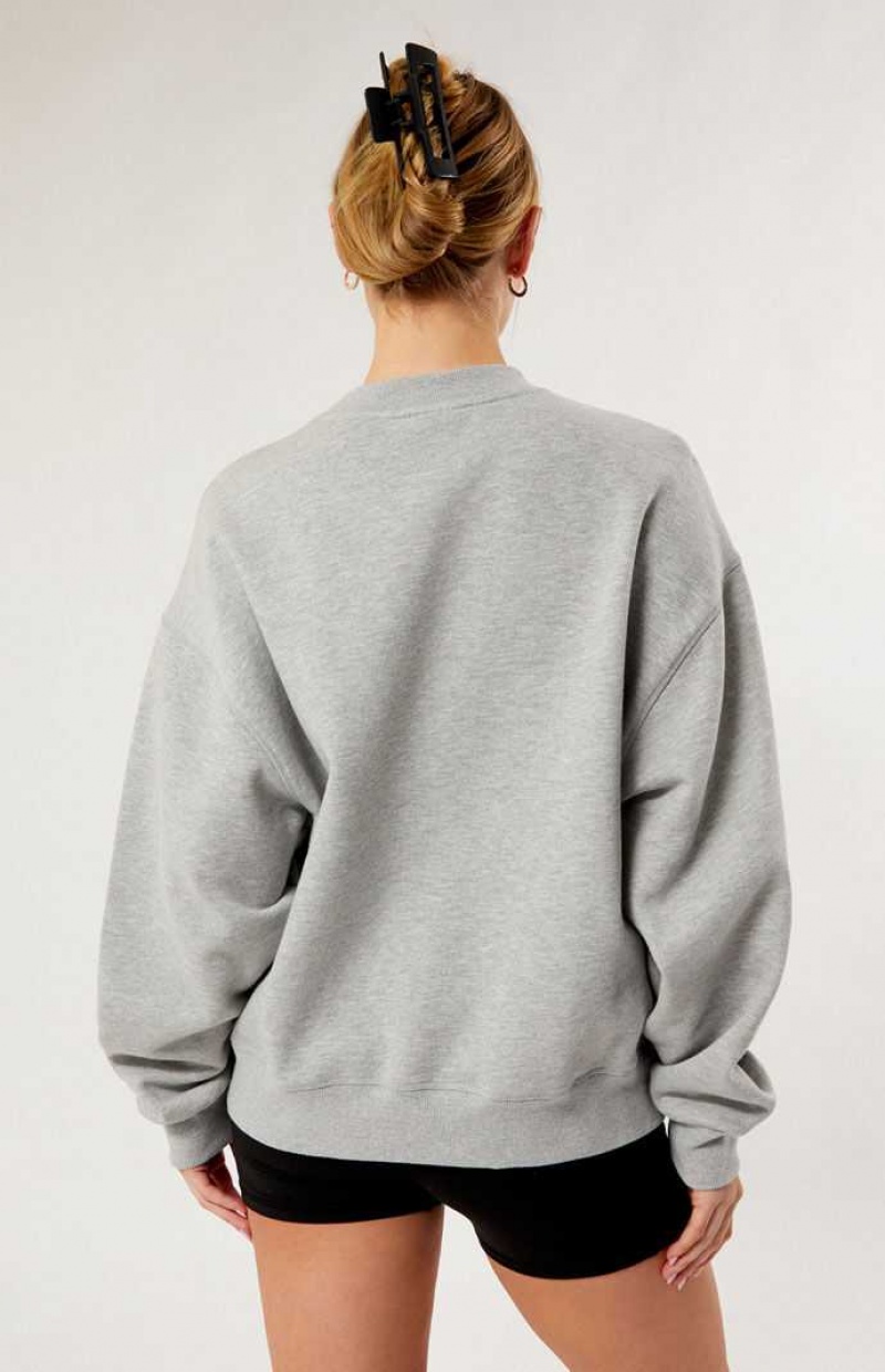 Sudaderas PacSun Pacific Sunwear Nineteen Eighty Crew Neck Mujer Gris | OTWDN3219