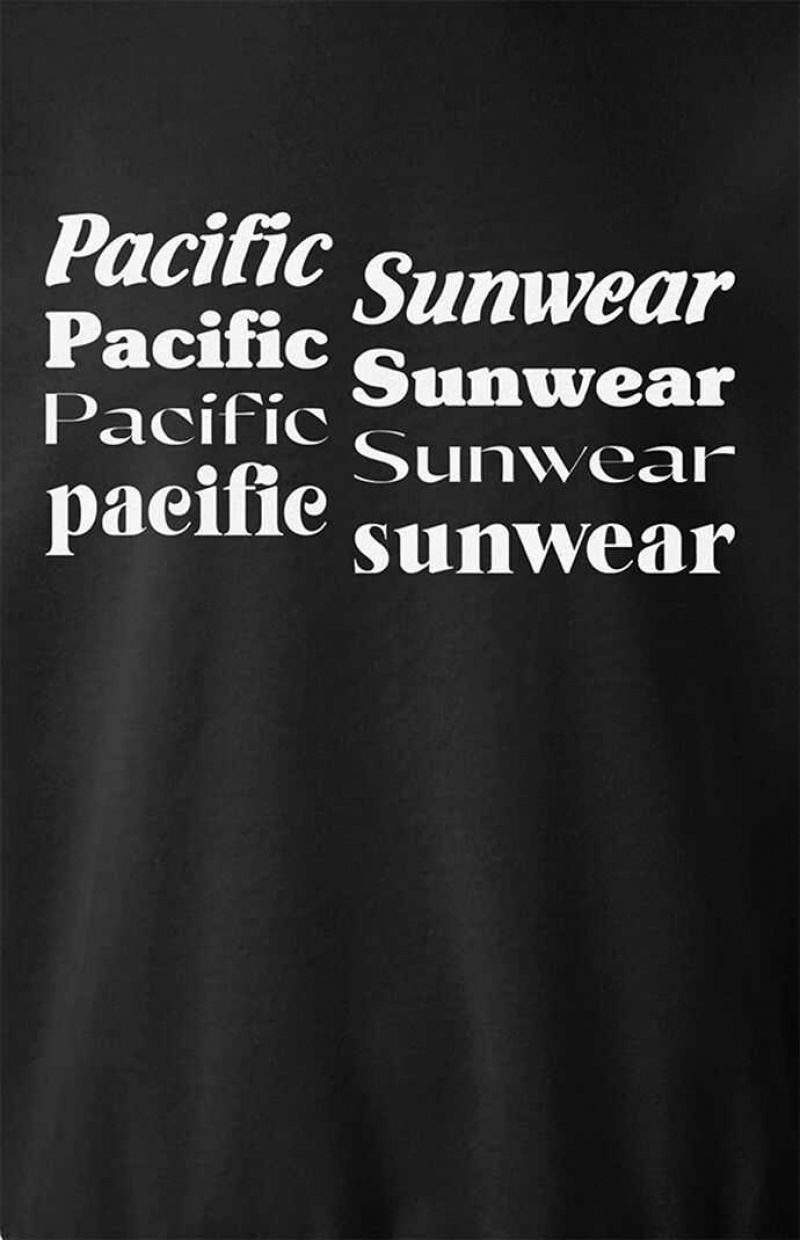 Sudaderas PacSun Pacific Sunwear Repeat Logo Hombre Negras | LYKTO4201