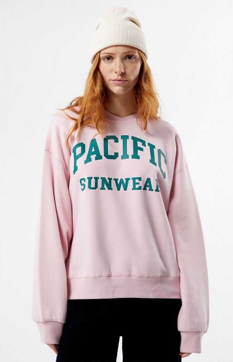 Sudaderas PacSun Pacific Sunwear Surplice Oversized Mujer Rosas | SJLYP2816