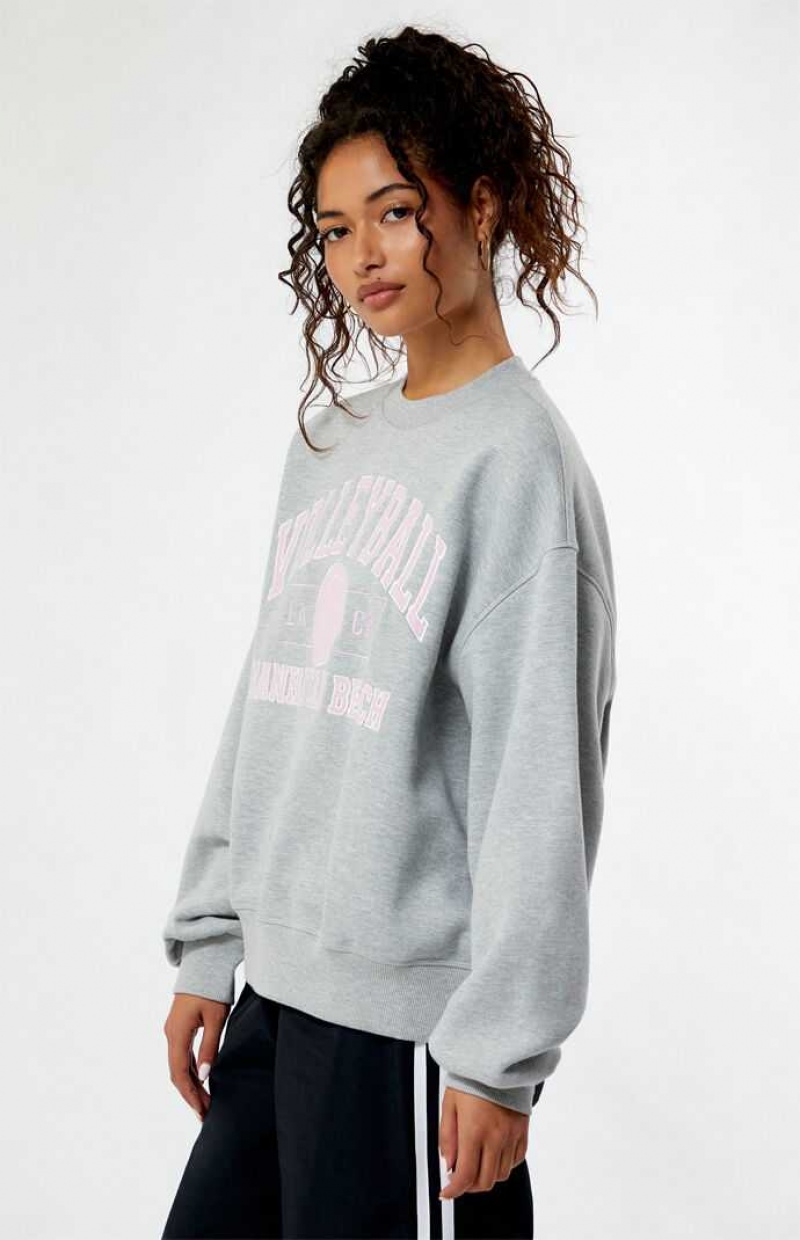 Sudaderas PacSun Volleyball Crew Neck Mujer Gris | HQEVF1329