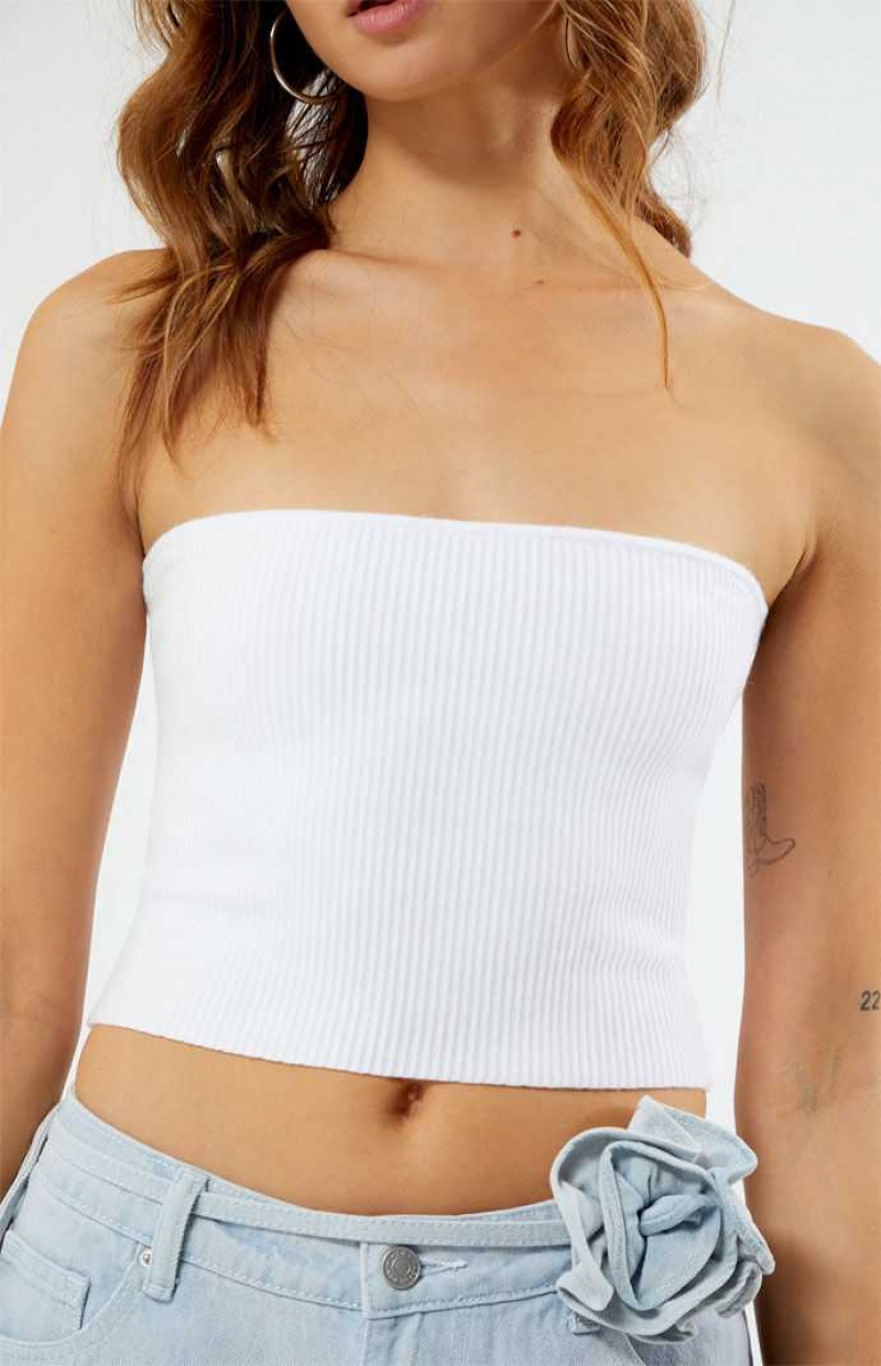 Suéteres PacSun Basic Tube Mujer Blancas | LUHJC4517