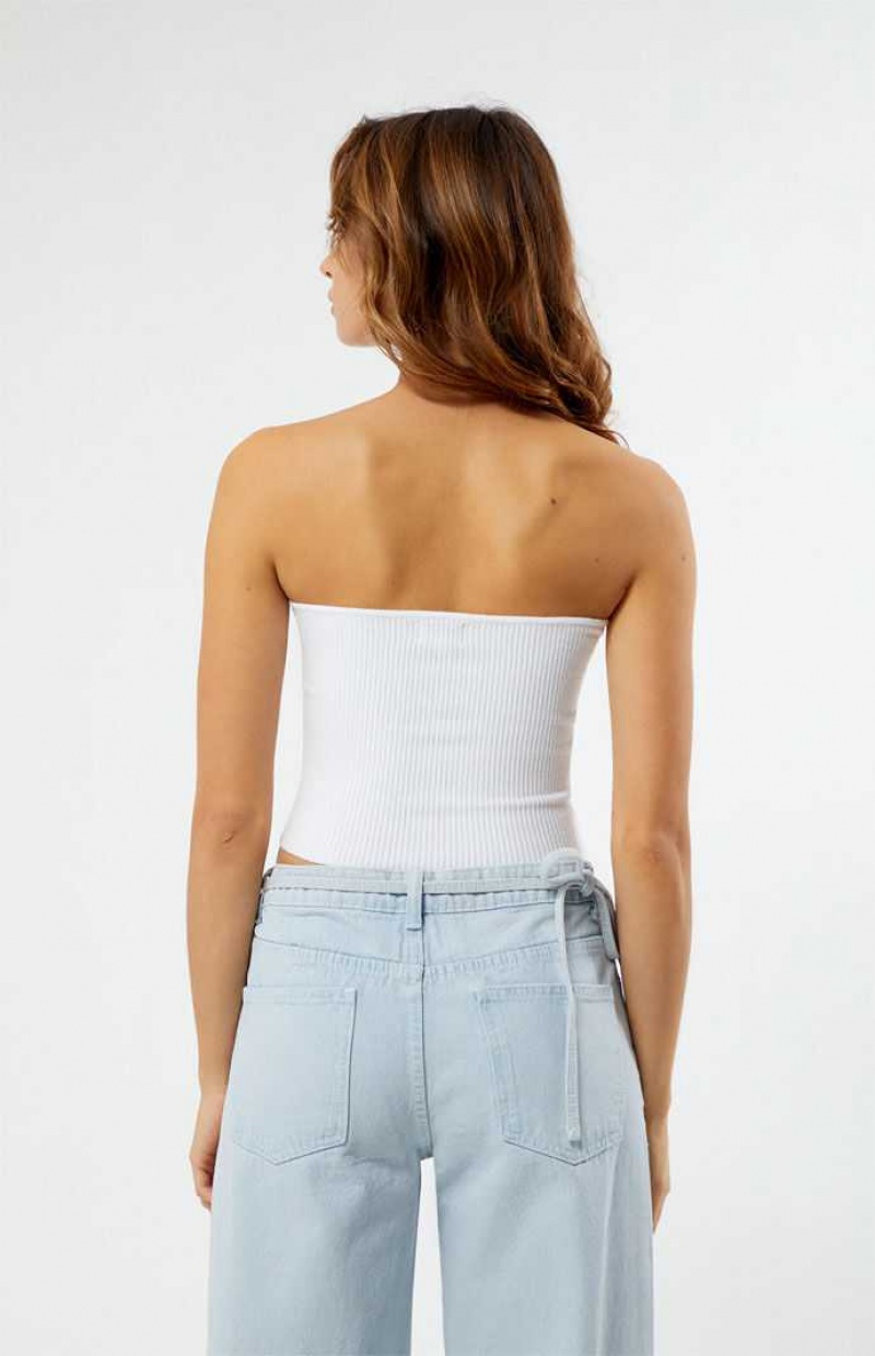 Suéteres PacSun Basic Tube Mujer Blancas | LUHJC4517