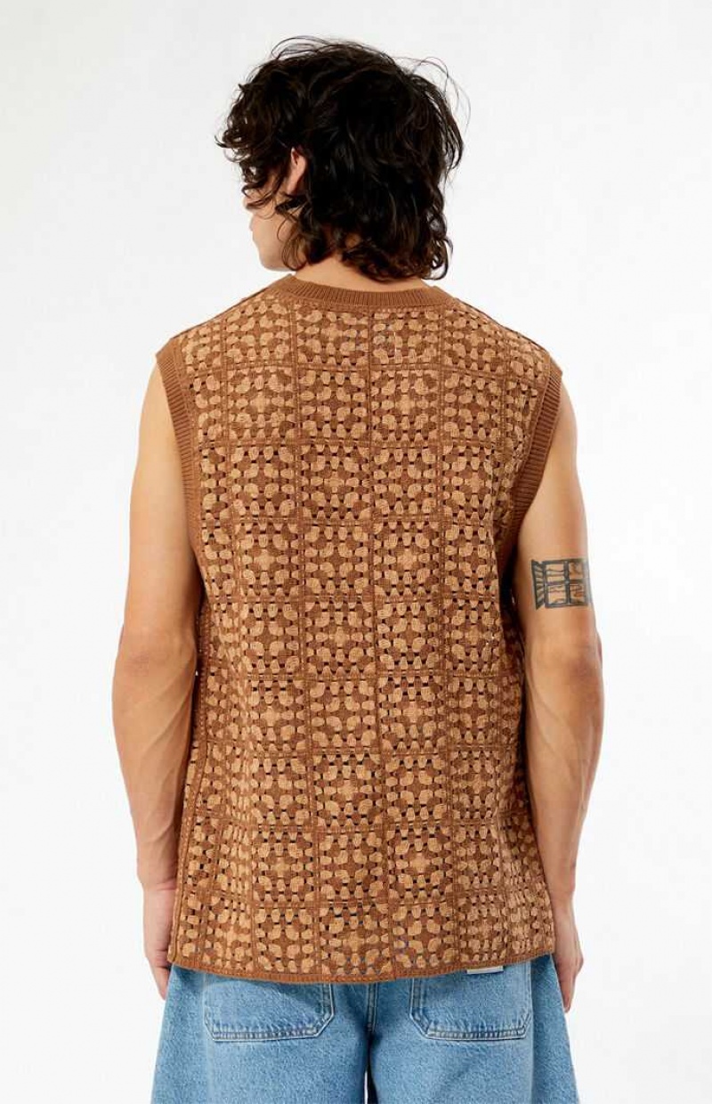 Suéteres PacSun Crochet Hombre Marrones | YALDF3058