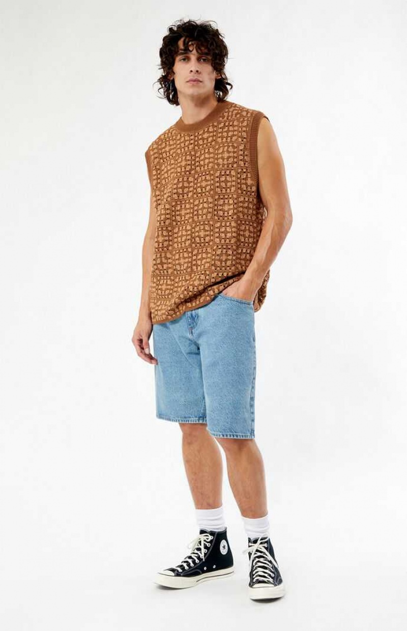 Suéteres PacSun Crochet Hombre Marrones | YALDF3058