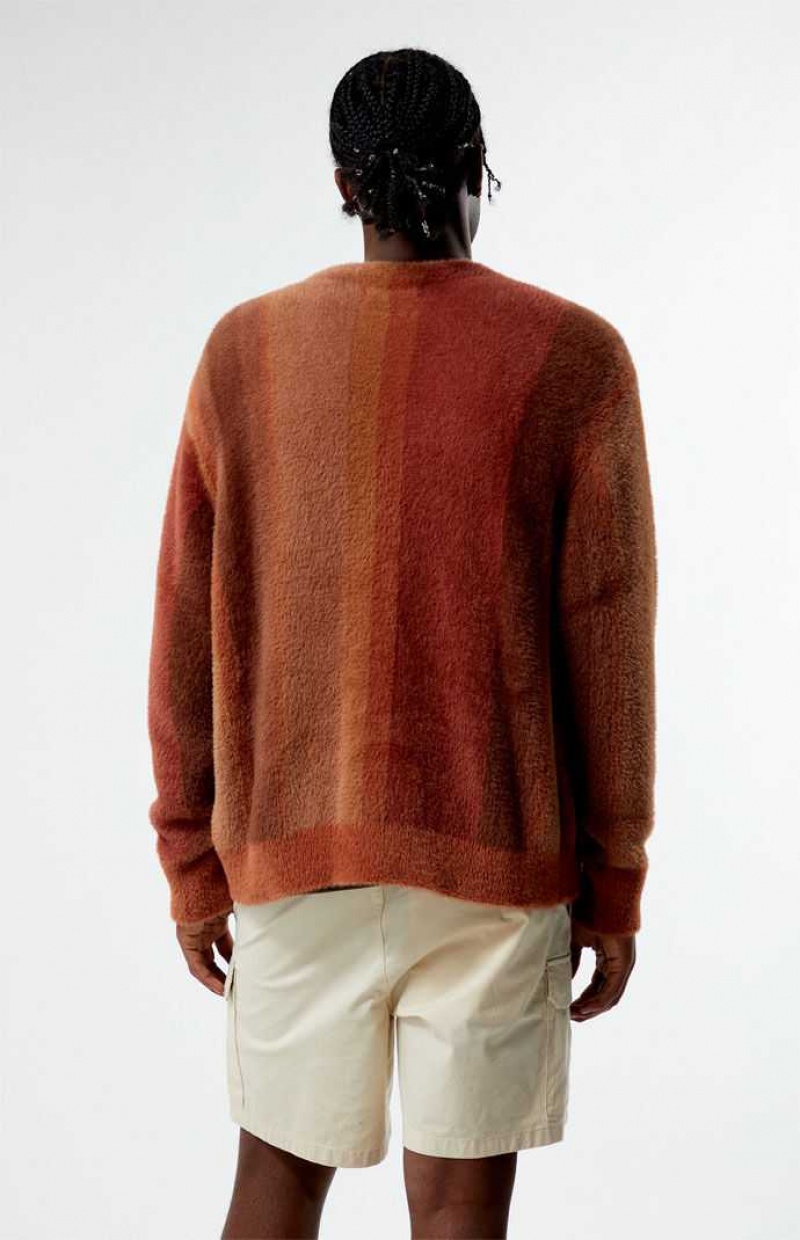 Suéteres PacSun Mac Fuzzy Cardigan Hombre Marrones | VCJIZ6312