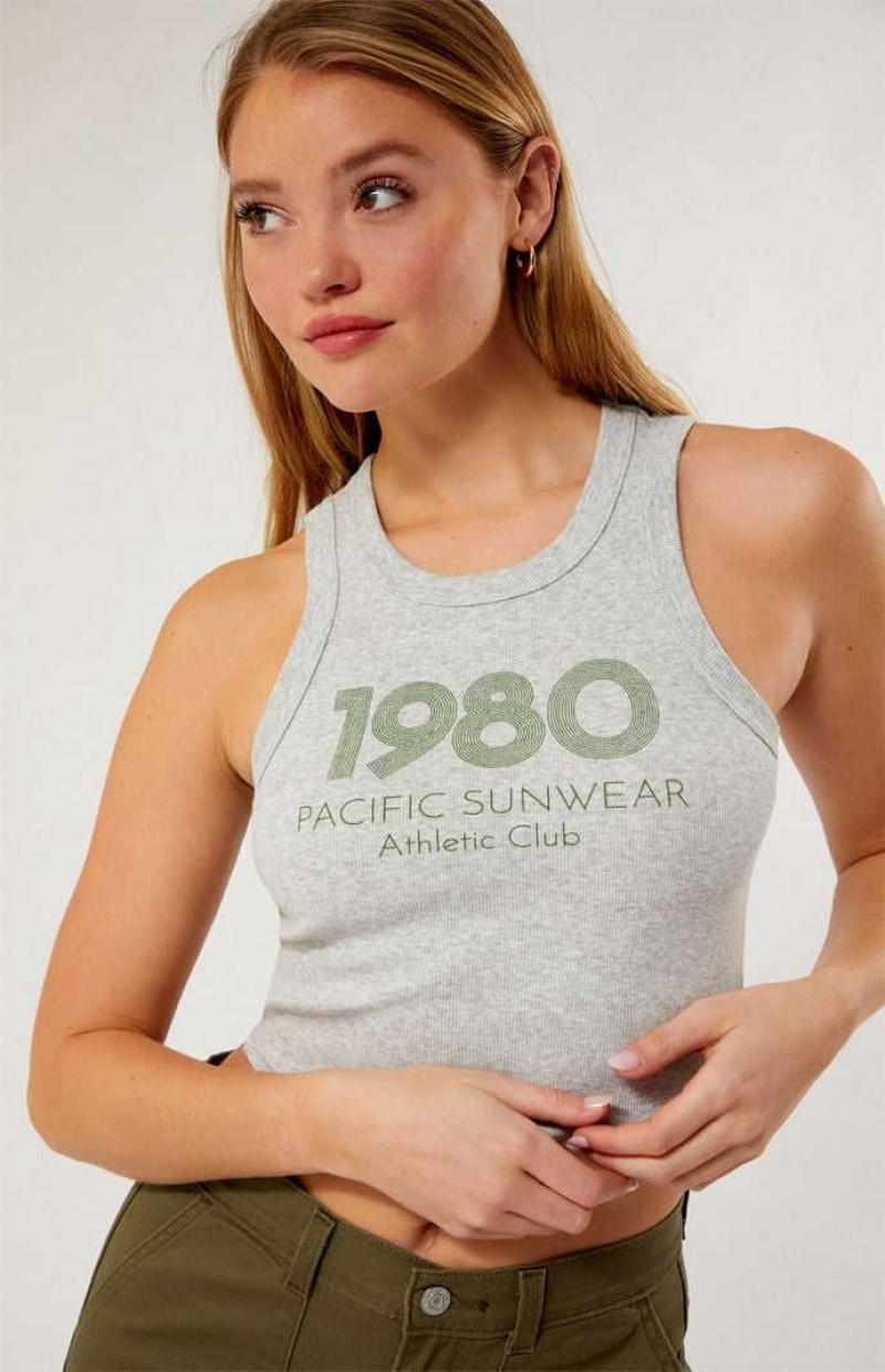 Tops PacSun 1980 Pacific Sunwear Racerback Mujer Gris | CMWPN4671