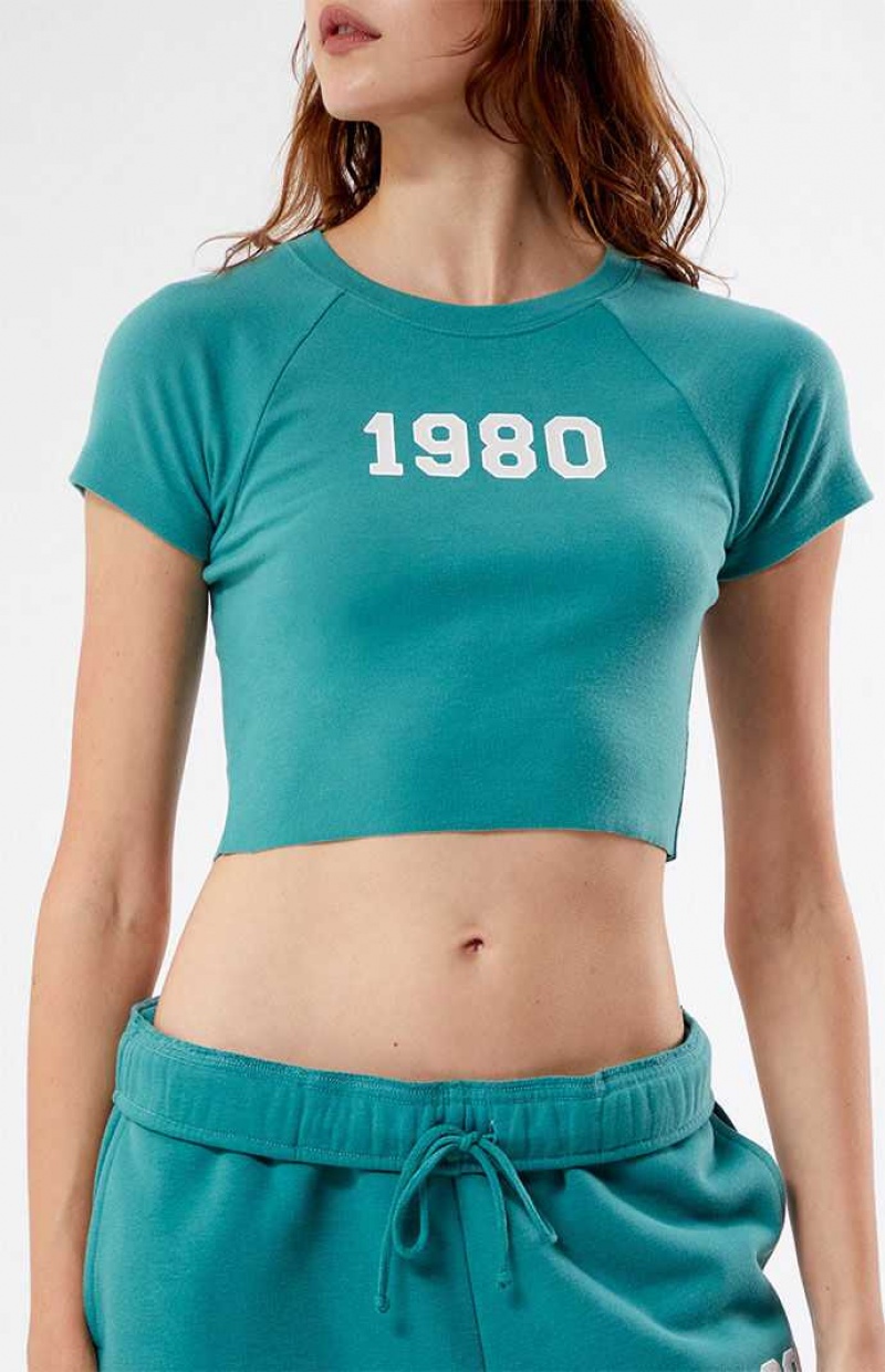 Tops PacSun 1980 Raglan Mujer Verde | NZYGQ7520