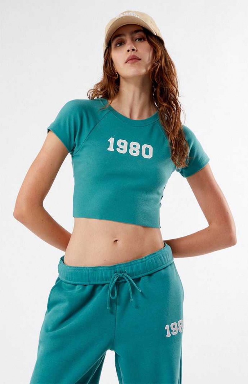 Tops PacSun 1980 Raglan Mujer Verde | NZYGQ7520