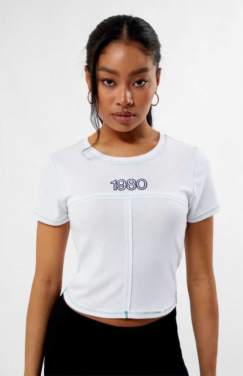 Tops PacSun 1980 Seamed Mujer Blancas | WNPYF6518