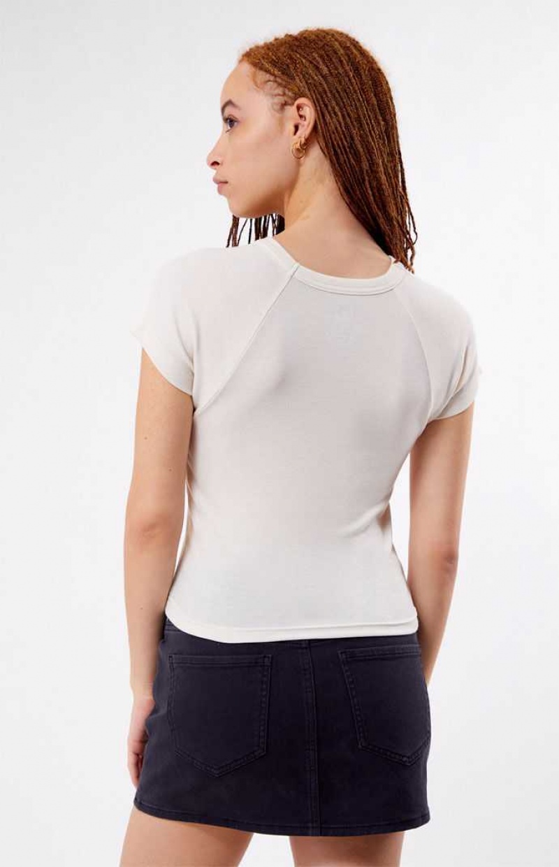 Tops PacSun Cocktail Lounge Raglan Mujer Blancas | WJCKZ9240