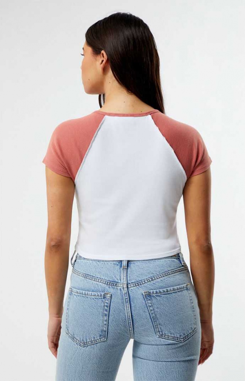 Tops PacSun Delicious Strawberries Raglan Mujer Multicolor | EVTIS4730