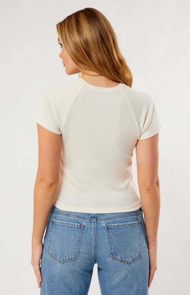 Tops PacSun Malibu Fruit Raglan Mujer Blancas | LOBUI6730