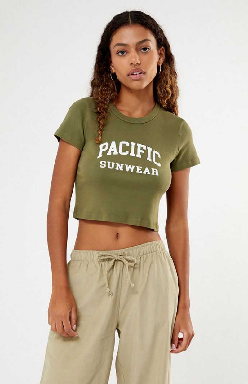 Tops PacSun Olive Pacific Sunwear Baby Mujer Verde Oliva | PASFI1504