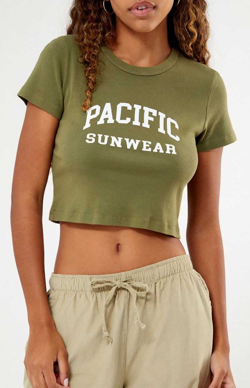 Tops PacSun Olive Pacific Sunwear Baby Mujer Verde Oliva | PASFI1504