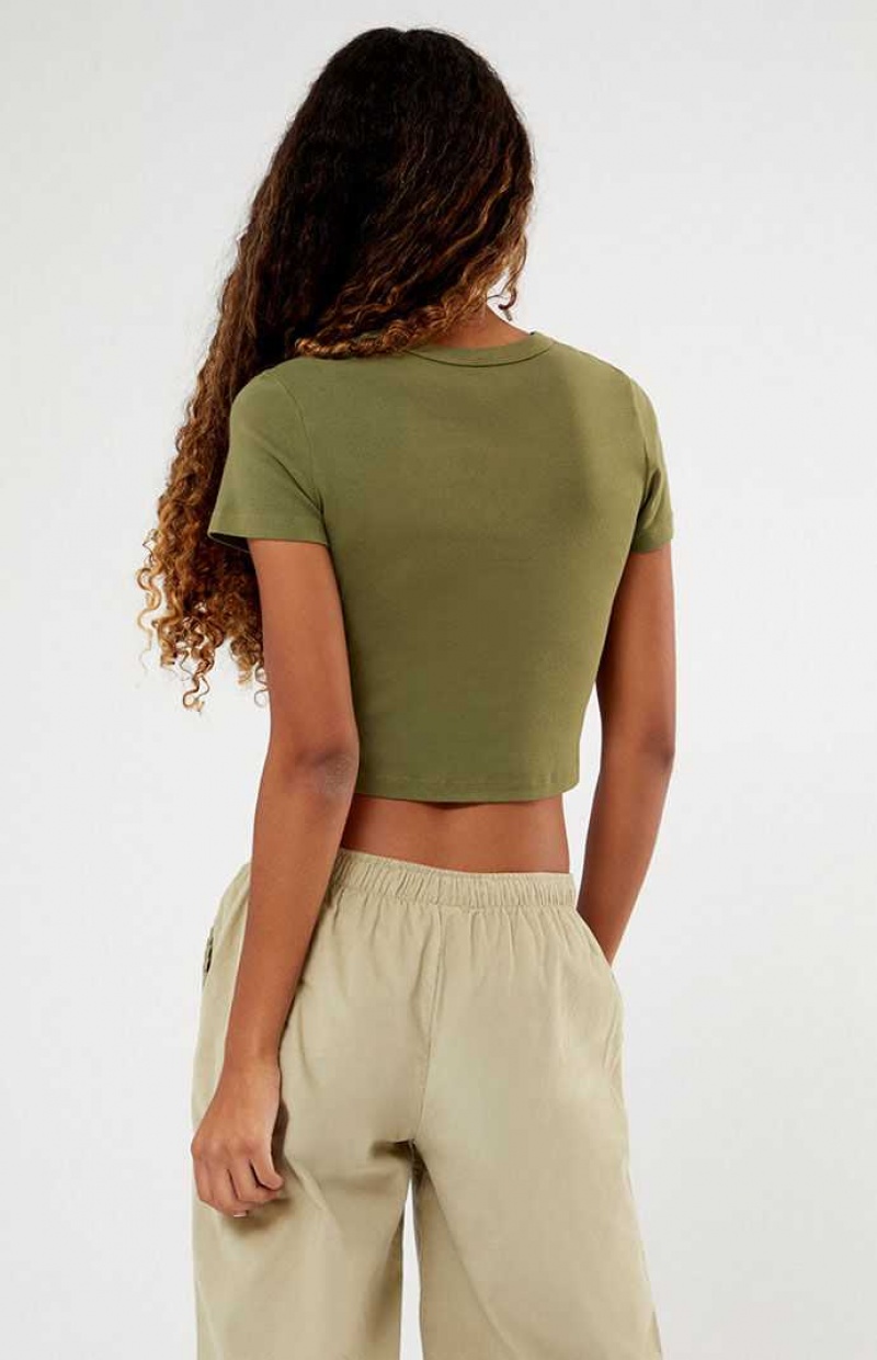 Tops PacSun Olive Pacific Sunwear Baby Mujer Verde Oliva | PASFI1504