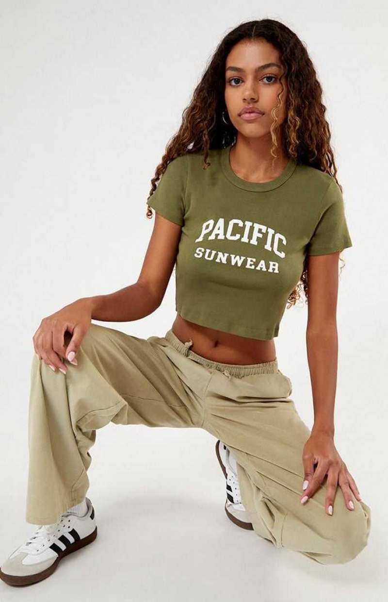 Tops PacSun Olive Pacific Sunwear Baby Mujer Verde Oliva | PASFI1504