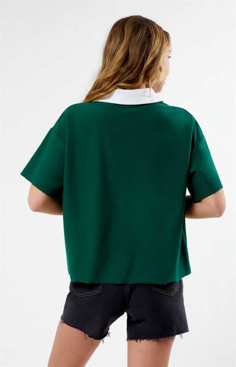 Tops PacSun Oversized Rugby Mujer Verde | XEOHD6308