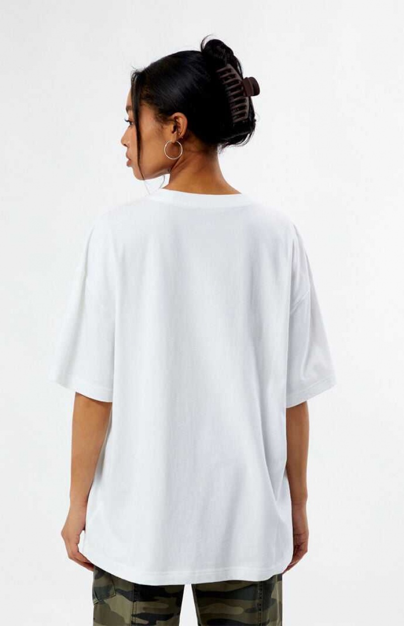 Tops PacSun Pacific Sunwear 1980 Oversized Mujer Blancas | WFIXN0673