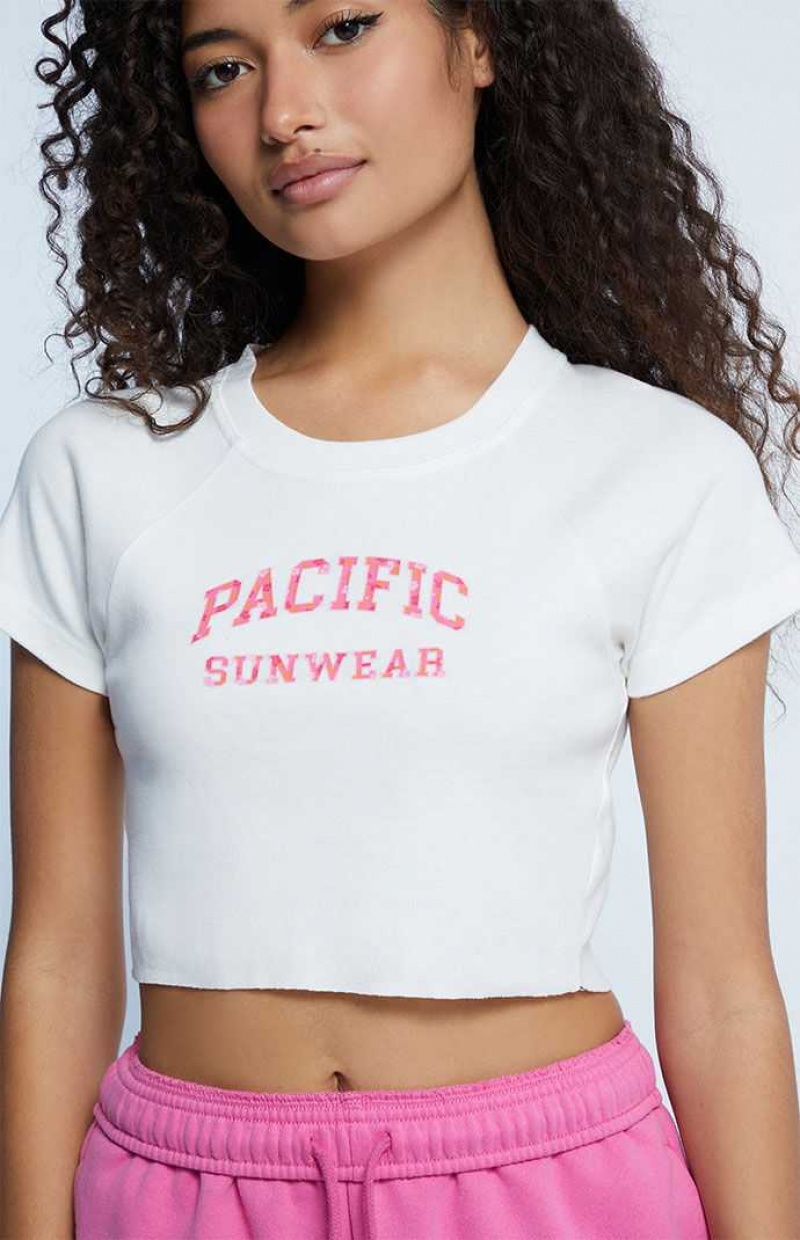 Tops PacSun Pacific Sunwear Raglan Baby Mujer Blancas | IAJLC5143