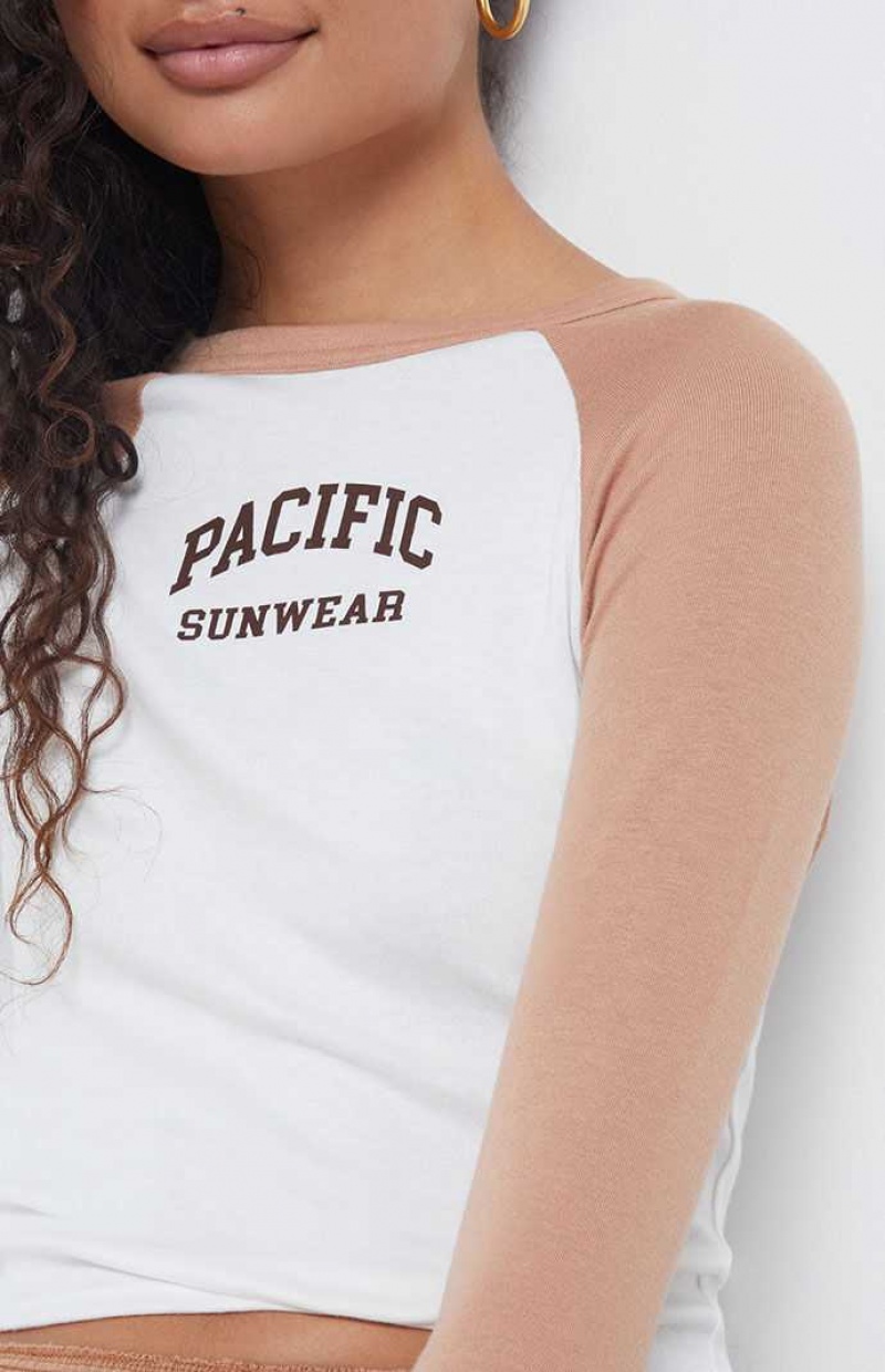 Tops PacSun Pacific Sunwear Raglan Long Sleeve Mujer Multicolor | UJWHP0567