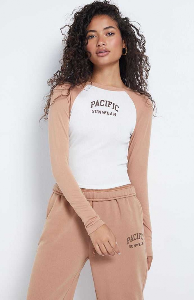 Tops PacSun Pacific Sunwear Raglan Long Sleeve Mujer Multicolor | UJWHP0567