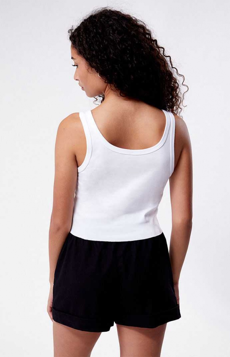 Tops PacSun Pacific Sunwear Script Mujer 3WHITE | VSJZH0598