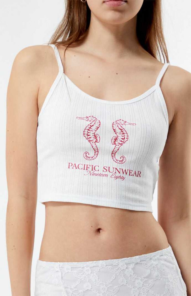 Tops PacSun Pacific Sunwear Seahorse Easy Mujer Blancas | XEANH7083