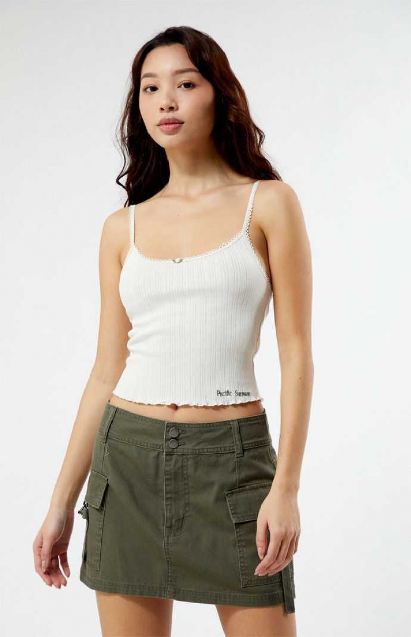 Tops PacSun Pointelle Mujer Blancas | VYRJT8160