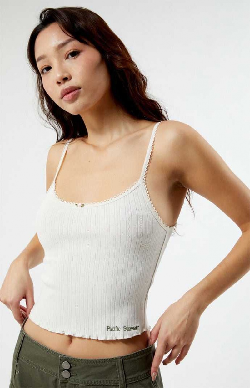 Tops PacSun Pointelle Mujer Blancas | VYRJT8160