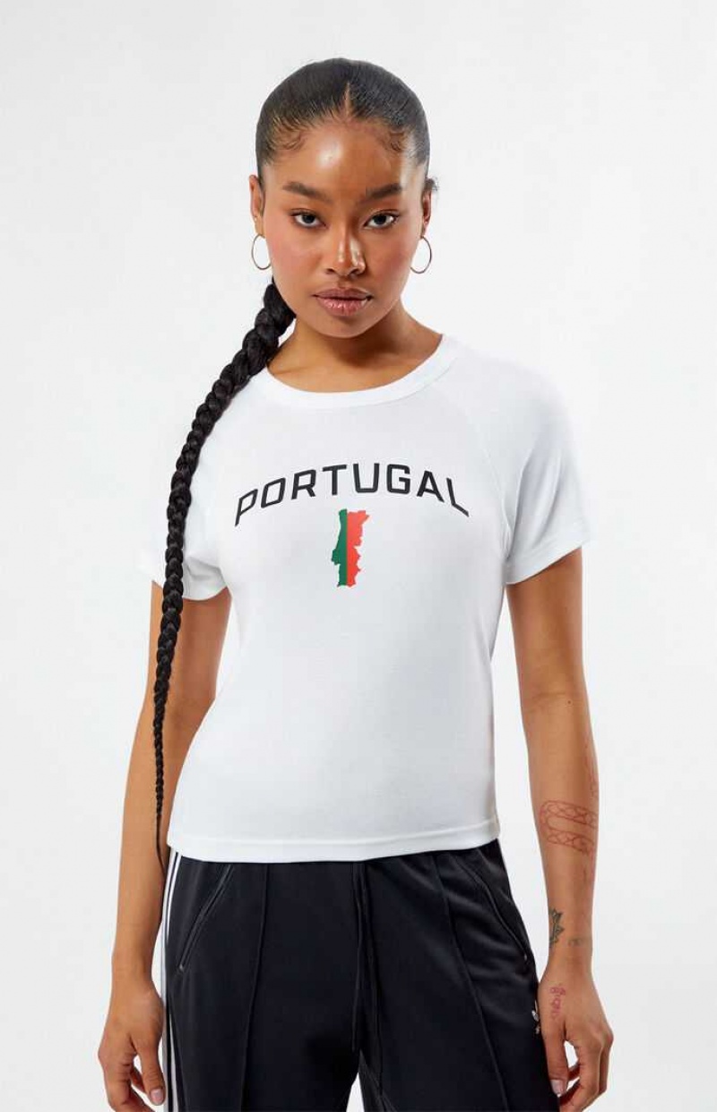 Tops PacSun Portugal Raglan Mujer Blancas | TLHAY3567