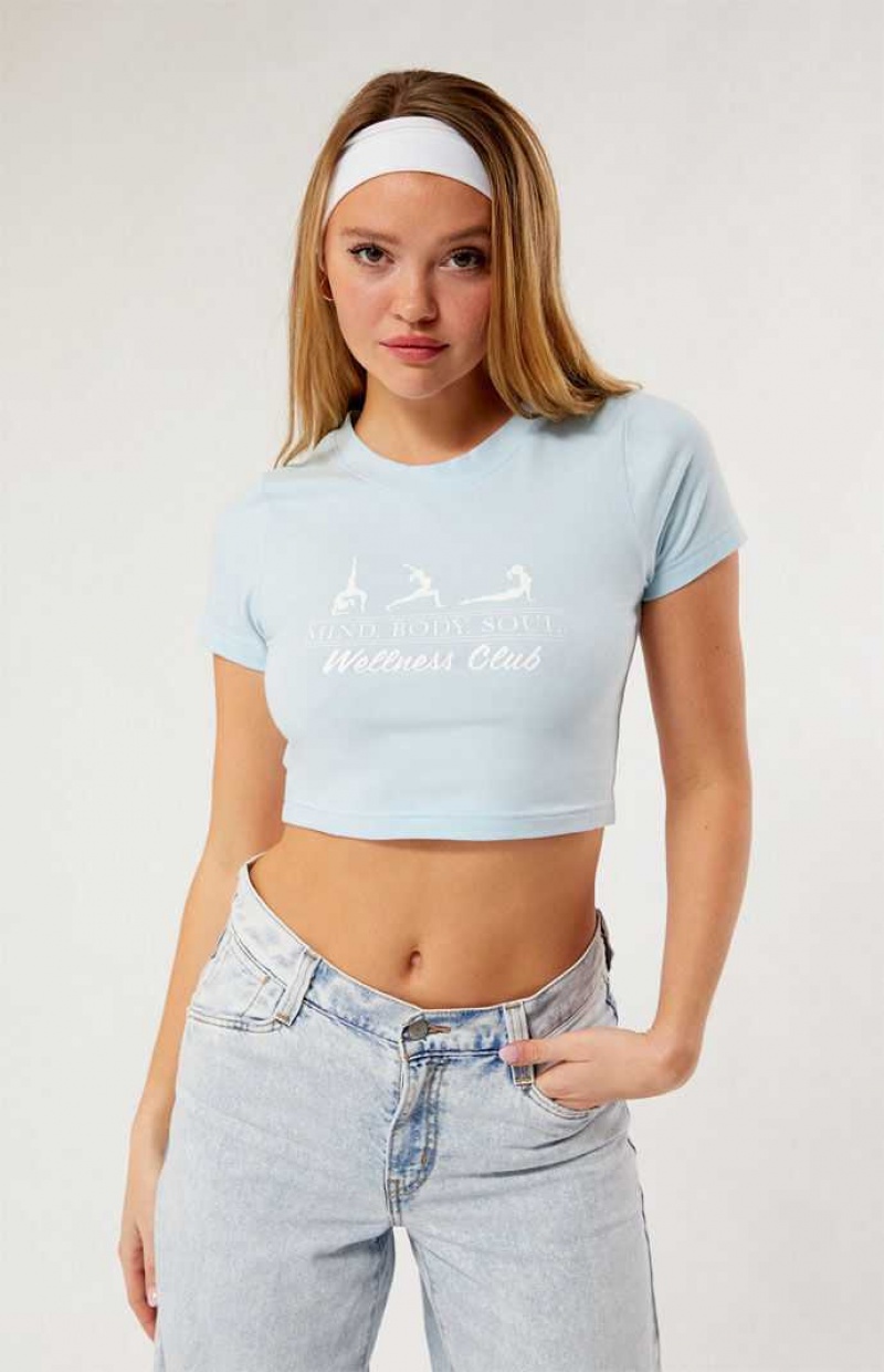 Tops PacSun Wellness Baby Mujer Azules Claro | UXLNH7296