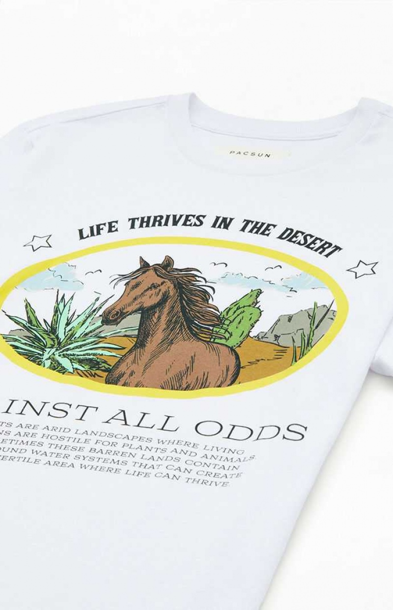 T-shirt PacSun Against All Odds Hombre Blancas | REGXC5896