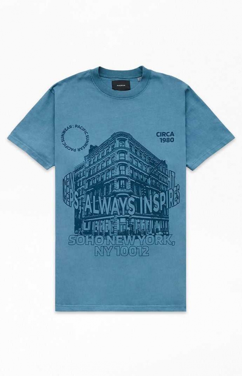 T-shirt PacSun Always Inspire Hombre Azul Marino | FTAKZ7436