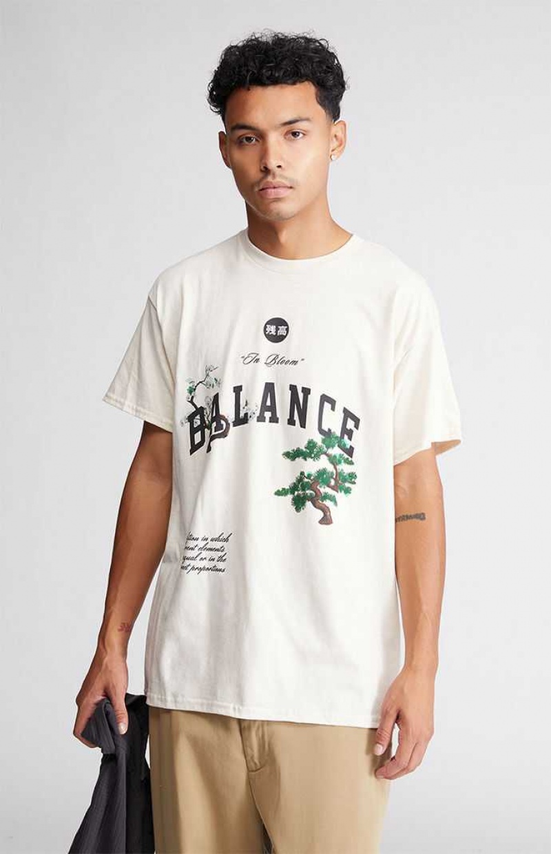 T-shirt PacSun Balance Hombre Creme | GBVTN8705