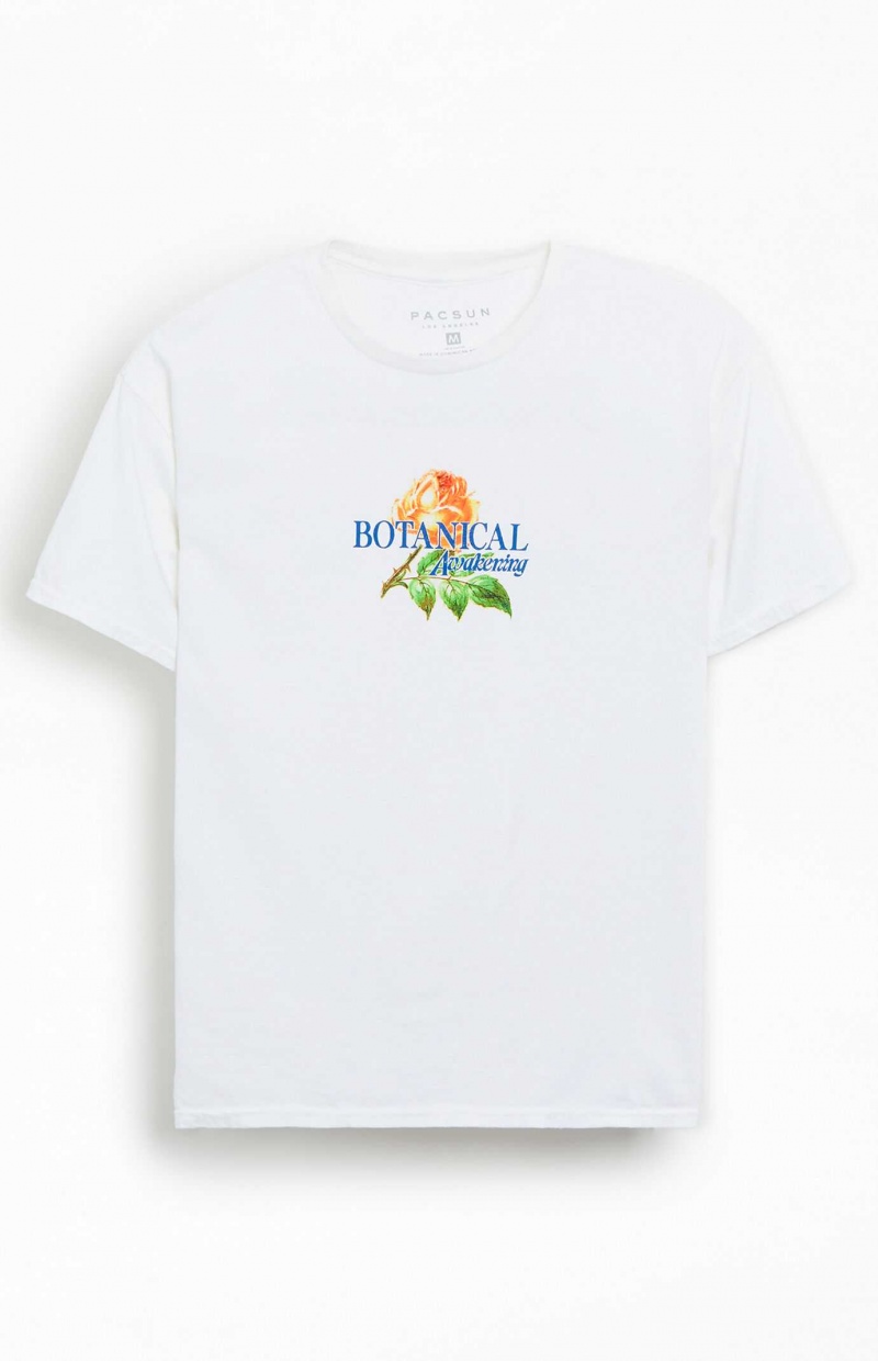 T-shirt PacSun Botanical Awakening Hombre Blancas | SFCYQ2068